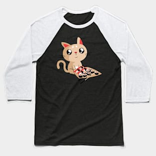 Cute Cat With Sushi Rolls Baseball T-Shirt